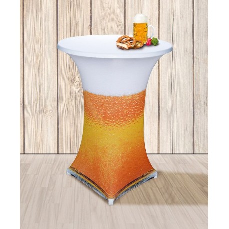 Stretch Tischhusse mit edlen Designs für Stehtisch 70-85 cm Durchmesser (Bier)